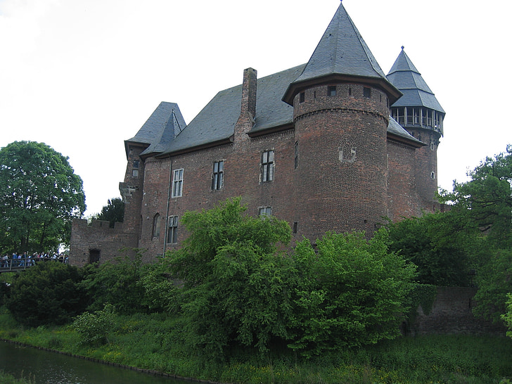 Zamek, Krefeld, Niemcy, Niemiecki, stary, starożytne, Architektura