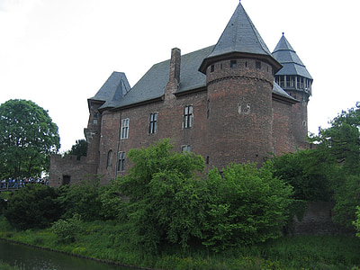 Castle, Krefeld, Németország, német, régi, ősi, építészet