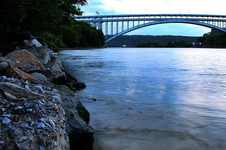 Henry hudson bridge, Hudson river, rivière, Manhattan, pont, Inwood, Harlem river