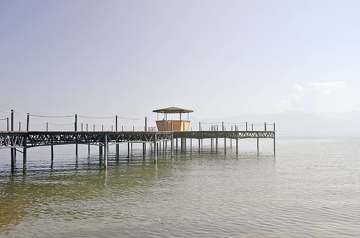 photo, wooden, dock, open, house, pier, pathway
