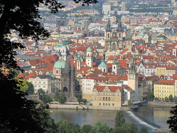 Tšekki Praha, moldau, näkymä, kirkko