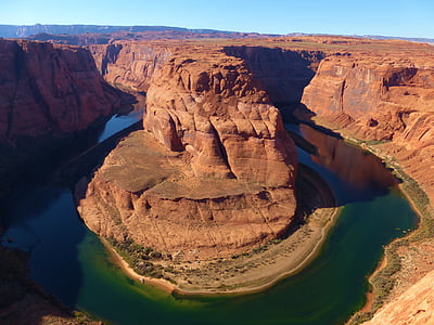 Estados Unidos, curva de zapato de caballo, Arizona, Río Colorado, América, agua, lugares de interés