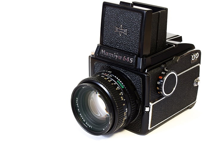 камера, аналогова камера, среден формат, стар фотоапарат, Mamiya, леща, аналогов
