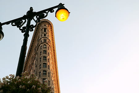 architecture, building, high-rise, low angle shot, perspective, street lamp