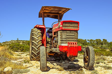 tractor, granja, agricultura, rural, campo, equipo, vehículo