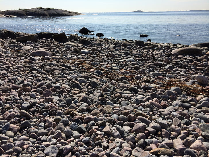 pedra, paisagem, mar