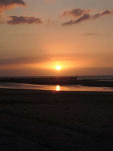 Wangerooge, sol, puesta de sol, hermosa, Playa, mar, Isla