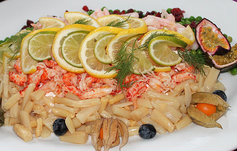 seafood salad, salad, fish, refreshments, food, party food
