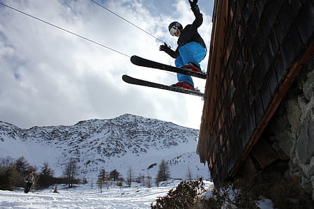 ski, jump, snow