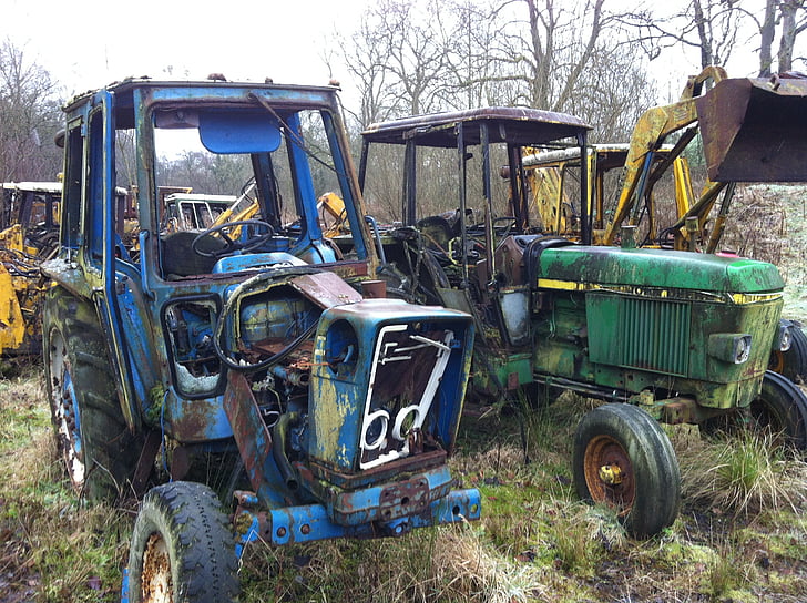 traktor, rust, kirkegård, Farm, junk værftet, landlige forfald, rusten