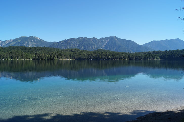 Eibsee, Bavaria, jezero, vode, zrcaljenje, priroda, krajolik