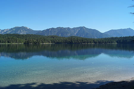 Eibsee, Баварія, озеро, води, дзеркальне відображення, Природа, краєвид