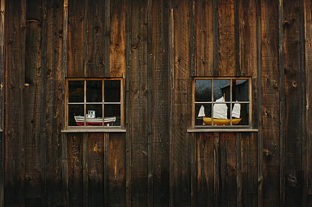 marrone, in legno, Casa, legno, boat House, finestra, legno - materiale