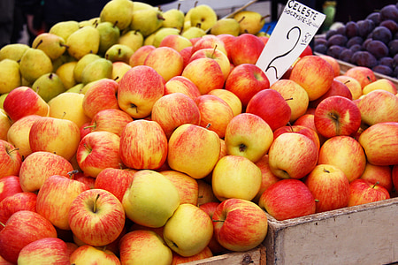 obuolių, vaisiai, šviežios, mielas, Sultingas, gardūs, skanus