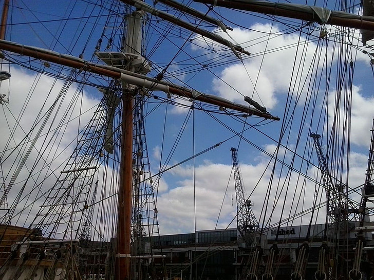 brod, brod, podigača, jarbol, marinac, Bristol, luka