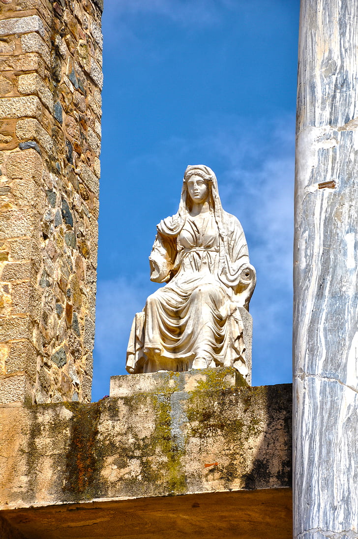 monument, Merida, déesse, sculpture, statue de, Communauté autonome d’Estrémadure, Badajoz