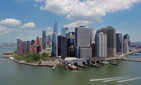 paisaje urbano, Manhattan, Skyline, Ver, punto de referencia, ciudad de Nueva York, ciudad de nueva york