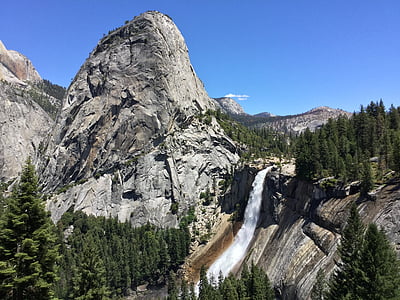 Nevada falls, kaya, su, şelale, Yosemite, dağ, bakış