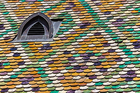 roof, tile, structure, colorful, pattern, house roof, dormer