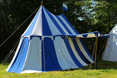 teltta, ritterzelt, valkoinen, raidallinen, helposti, tuuliviiri, niitty