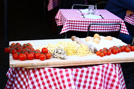 tomatid, pasta, Itaalia, toidu, süüa, köök, nuudlid