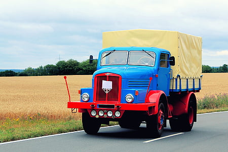 vrachtwagen, oude, historisch, hersteld, bedrijfsvoertuig, H3A, IFA
