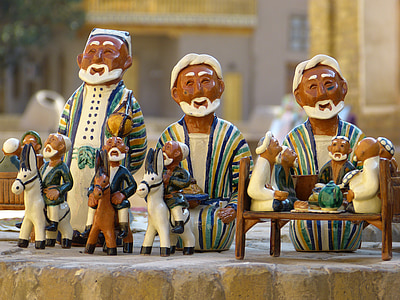leire figur, Usbekistan, keramiske, keramikk, suvenirer, mitbringsel, dekorasjon