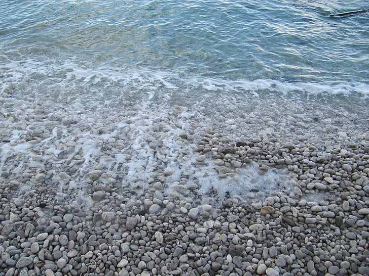 l'aigua, pedres, platja, fred, clar