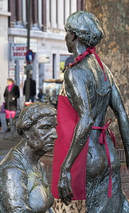 Tēlniecība, statuja, stāvs, sievietes, sieviete, priekšauts, Hamburg