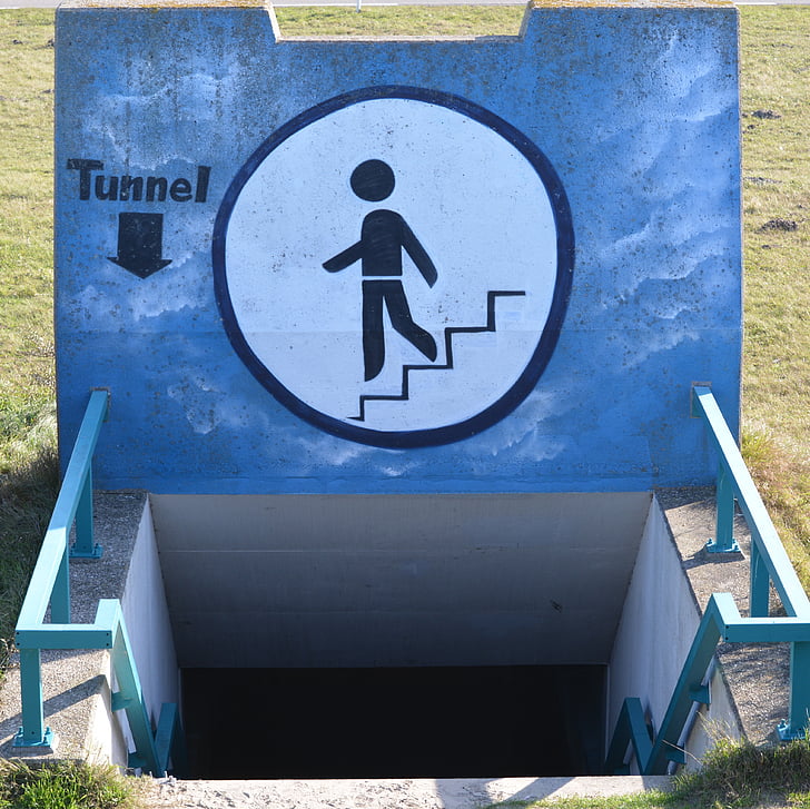 túnel, icona, accés