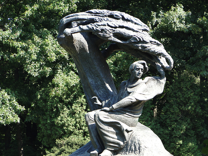 monument, Chopin, Fryderyk chopin, Warszawa, polsk, musiker, monumenter
