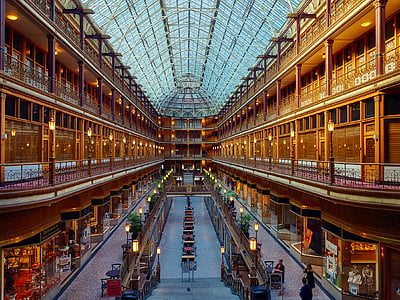 Cleveland, Ohio, Arcade, arkitektur, Downtown, USA, staden