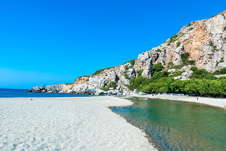 Creta, Preveli, mar, Cor, água, natureza, paisagem