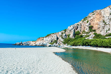 クレタ島, preveli, 海, 色, 水, 自然, 風景