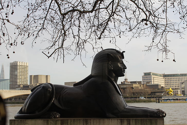 Sphinx, London, Al, Oktay, skulptur, Egypten, Themsen