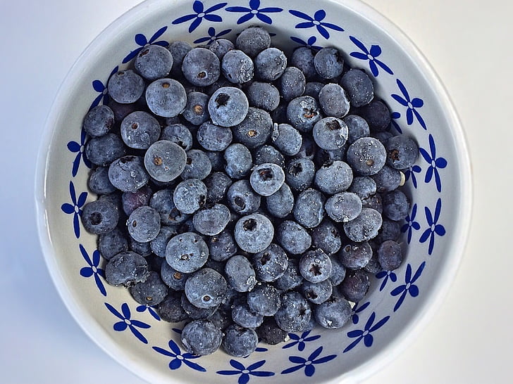 blåbär, frukt, skål, fryst, Berry, mat, Söt