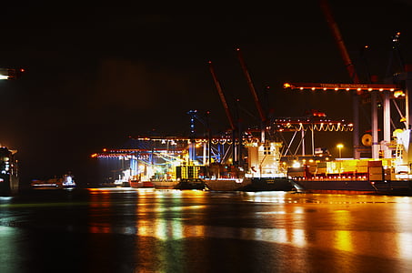 Hamburg, Port, noc, hamburgskom prístave, Hanseatic, Labe, hanzové mesto