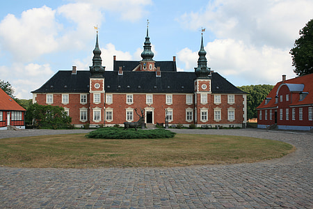 jaegerspris slot, lama, bersejarah, arsitektur, batu bata, bangunan, Denmark