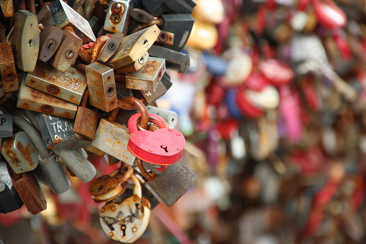 love locks, padlock, love, padlocks, bridge, castles, castle