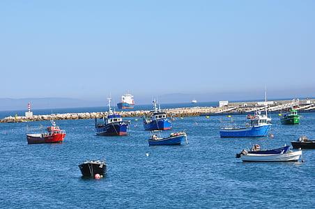 portugal, cascais, atlantic, ocean, boat, blue
