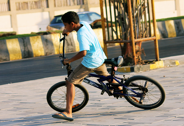 sykkel, BMX, kjøretøy, sykling, sport, gutt, barn