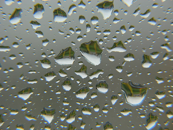 regn, DROPS, glass, vinduet, regn faller, vann, våte