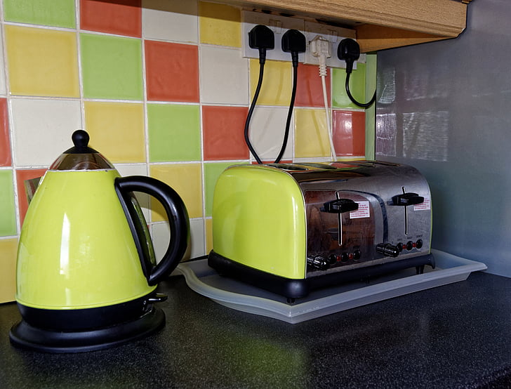 kitchen, toaster, kettle, home, cooking, food, household