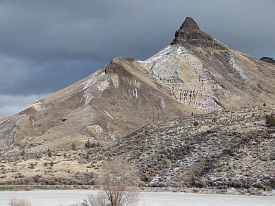 schapen rock, John dag fossiele bedden, eastren, Oregon, Verenigde Staten, winter