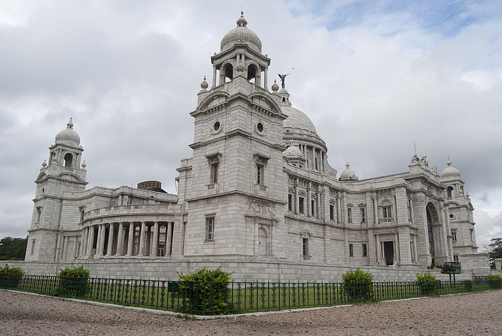 Victoria, Memorial, Palace, Museum, Calcutta, valkoinen, Kolkata