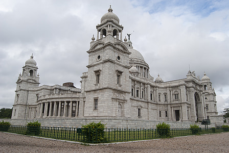 Victoria, Memorial, Palais, Musée, Calcutta, blanc, Kolkata