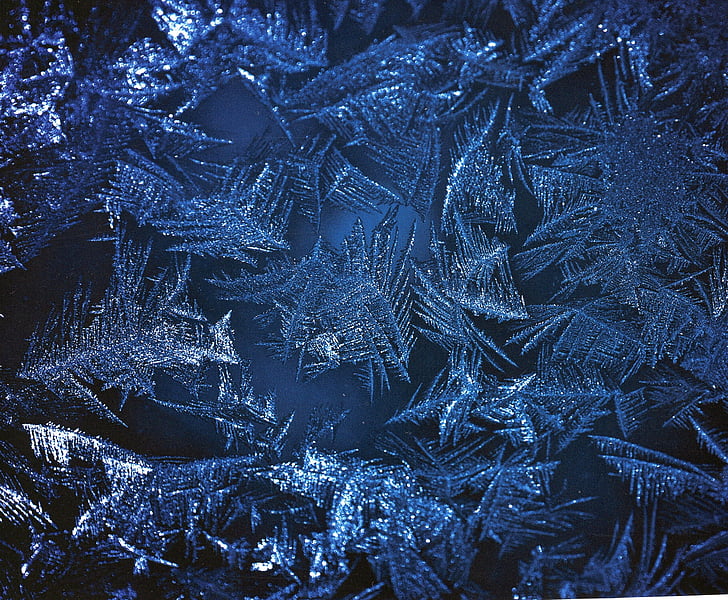 blå abstrakt bakgrunn, fiber, plass, snø, Vinter, kald temperatur, Christmas