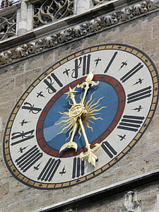 klocka, Rådhustornet, tornet, nya rådhuset, Stadshuset, Marienplatz, München