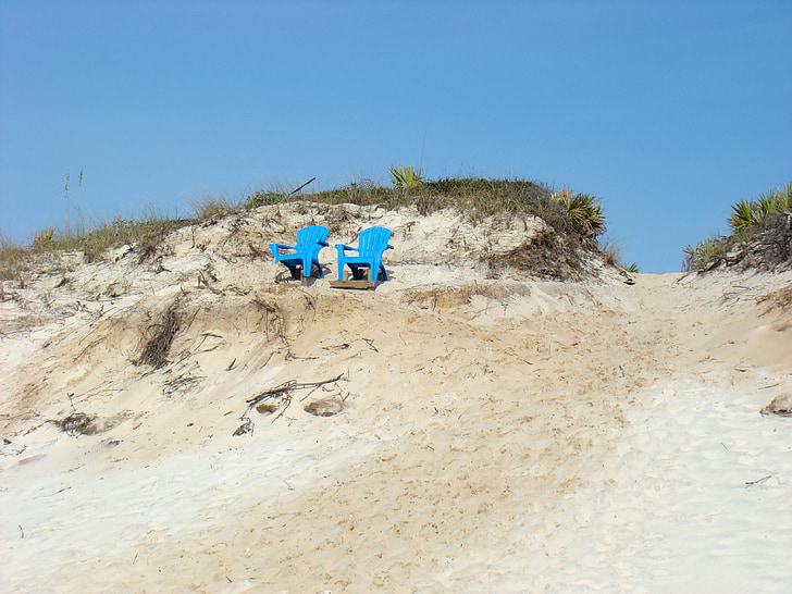 plage, chaises, sable, été, Grayton beach, Floride