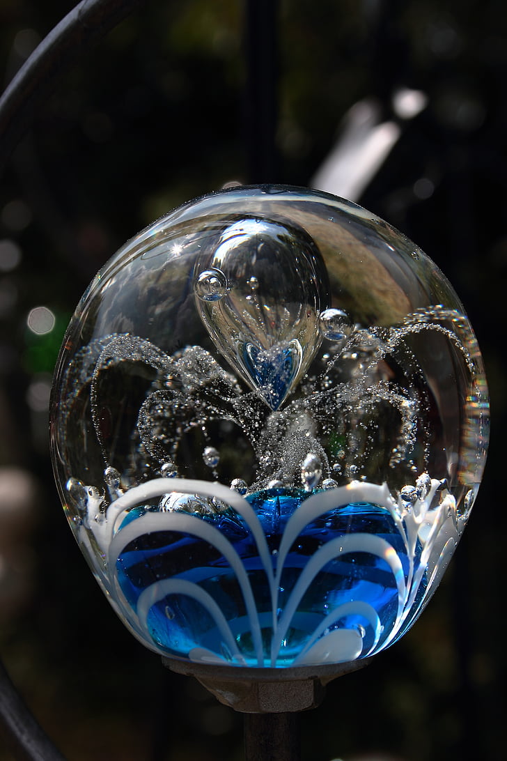 marble, glass, colorful, retired, gartendeko, glass ball, transparent